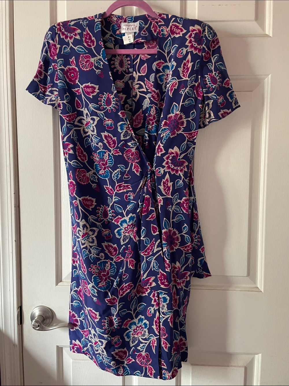 VTG ADRIANA PAPELL SILK WRAP DRESS